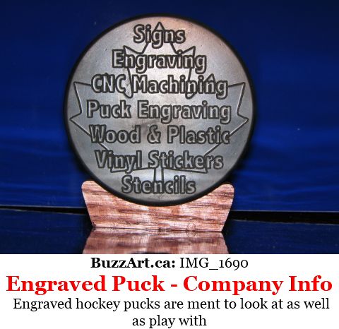 CNC engraved hockey puck